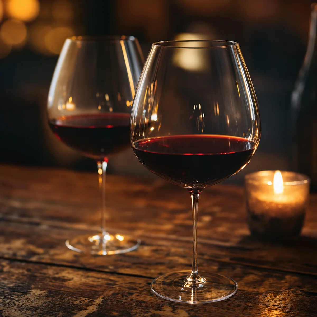 Verres de vin, bougie